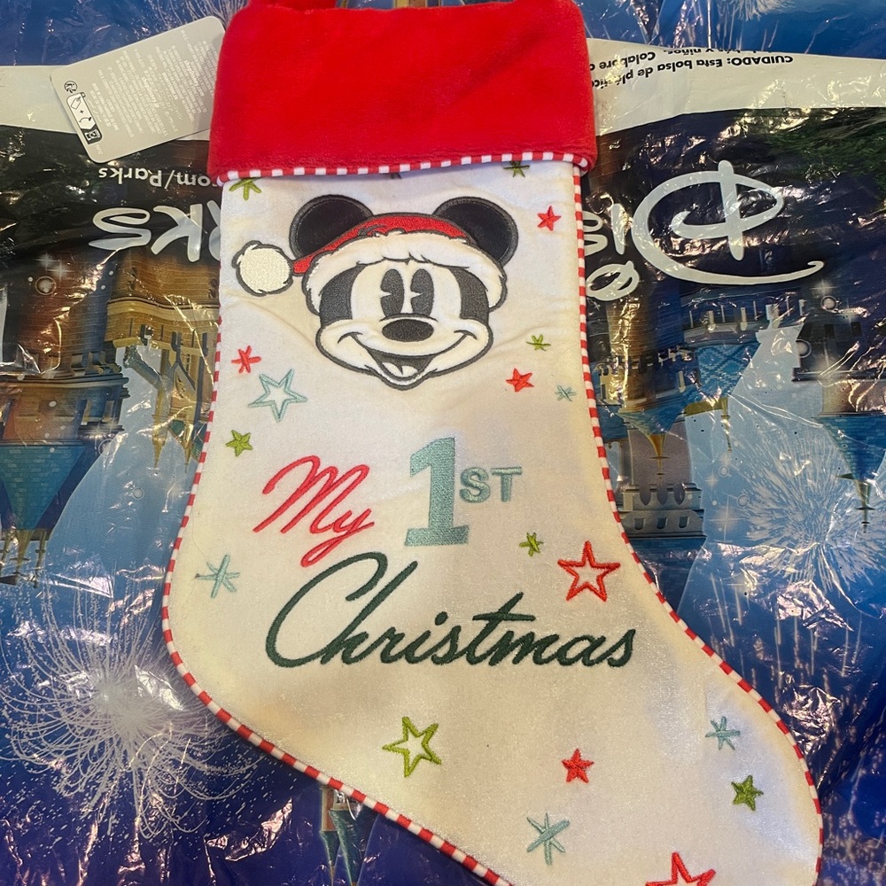 Disney Red and White My 1st Christmas Stocking